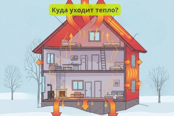 куда уходит тепло в доме фото
